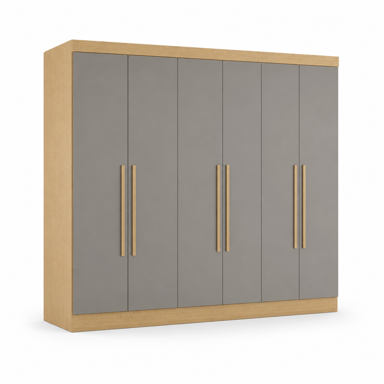GUARDA ROUPA SALLETO ÓRION PREMIUM 6 PORTAS JEQUITIBÁ/GRANIZO