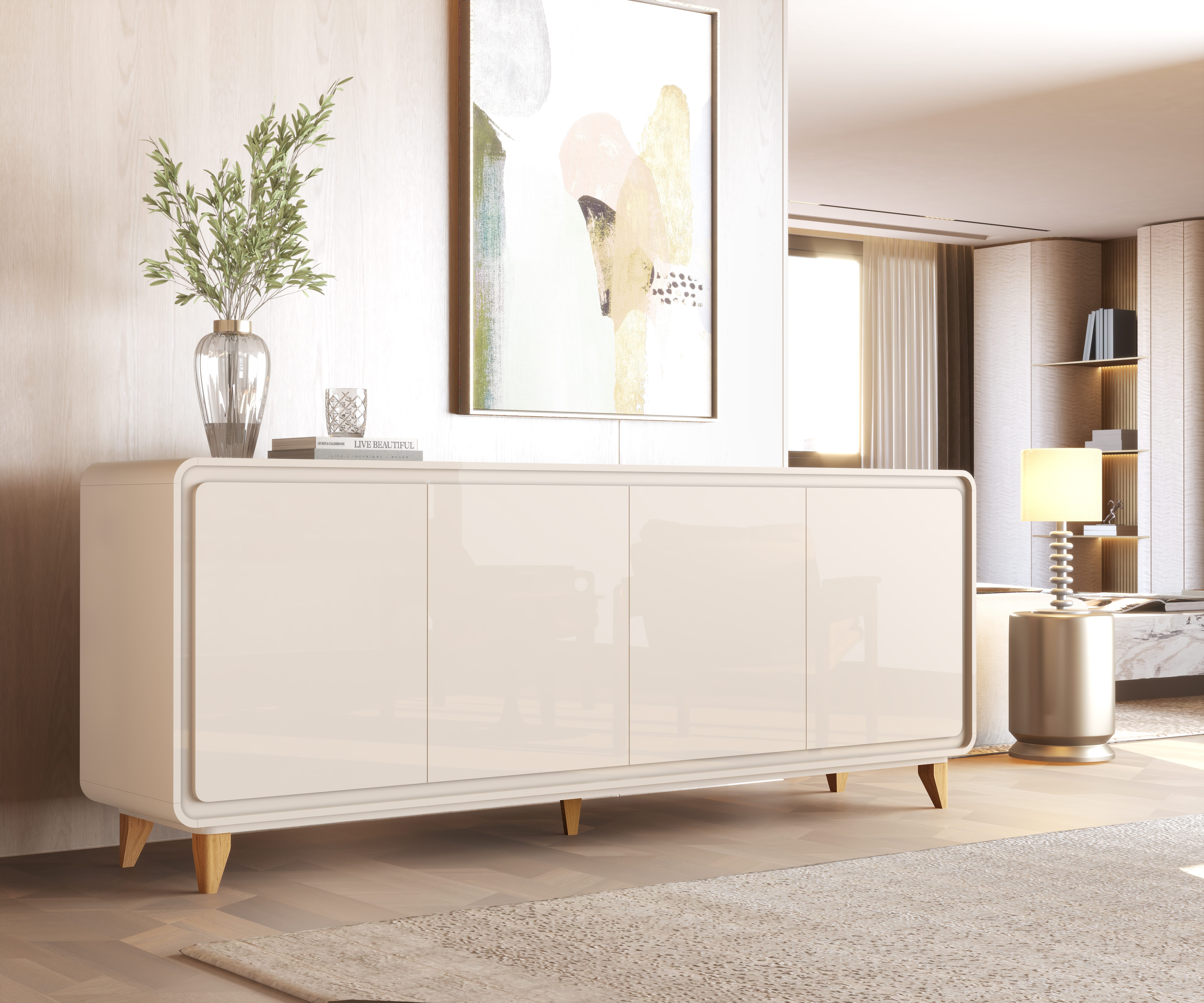 RACK EDN BUFFET LIV 4 PORTAS OFF WHITE