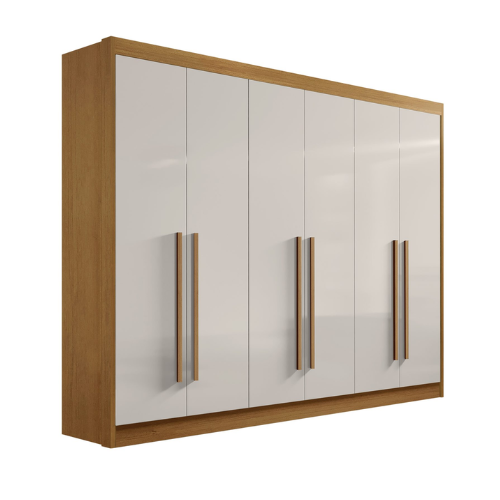 GUARDA ROUPA DEDORO ATHOS 6 PORTAS CINAMOMO/OFF WHITE