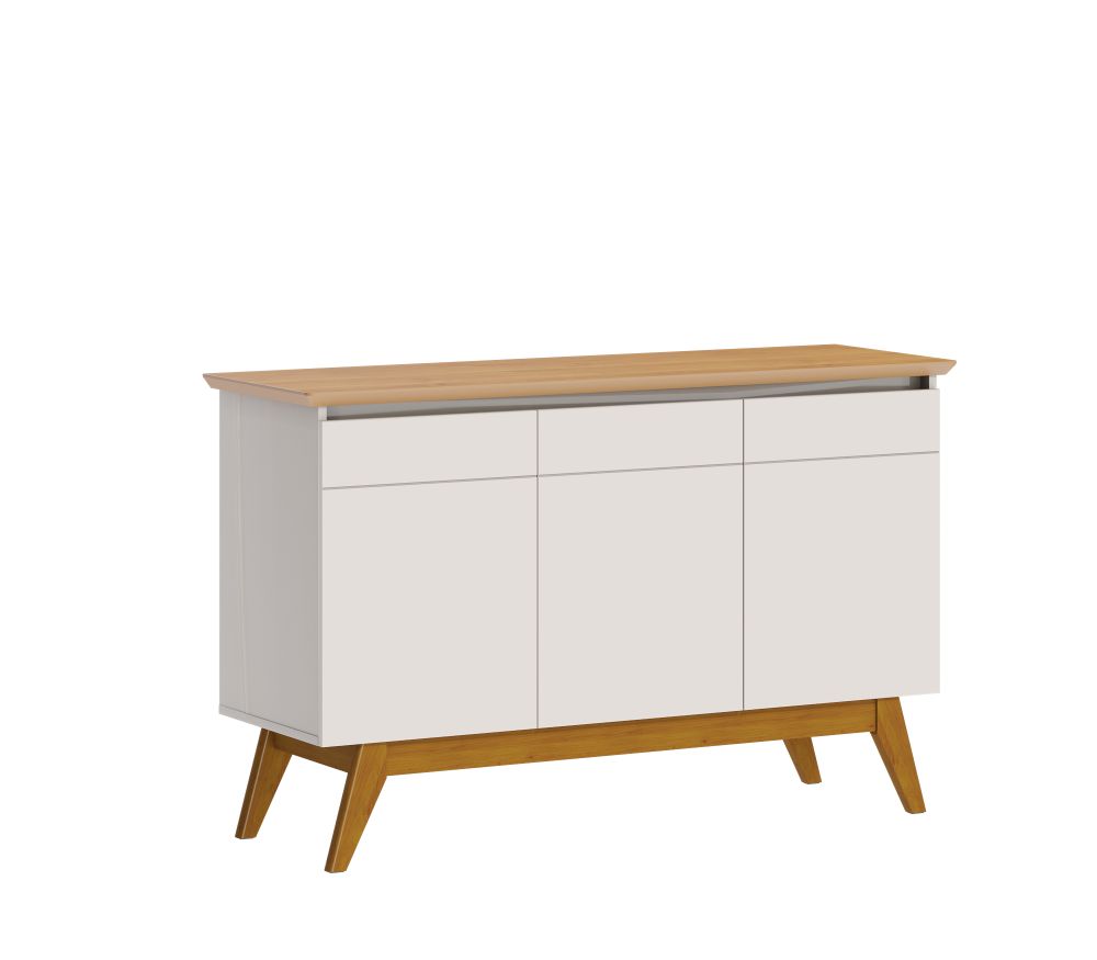 APARADOR IMCAL BUFFET CLASSIC 3P PORTAS OFF WHITE/NATURE